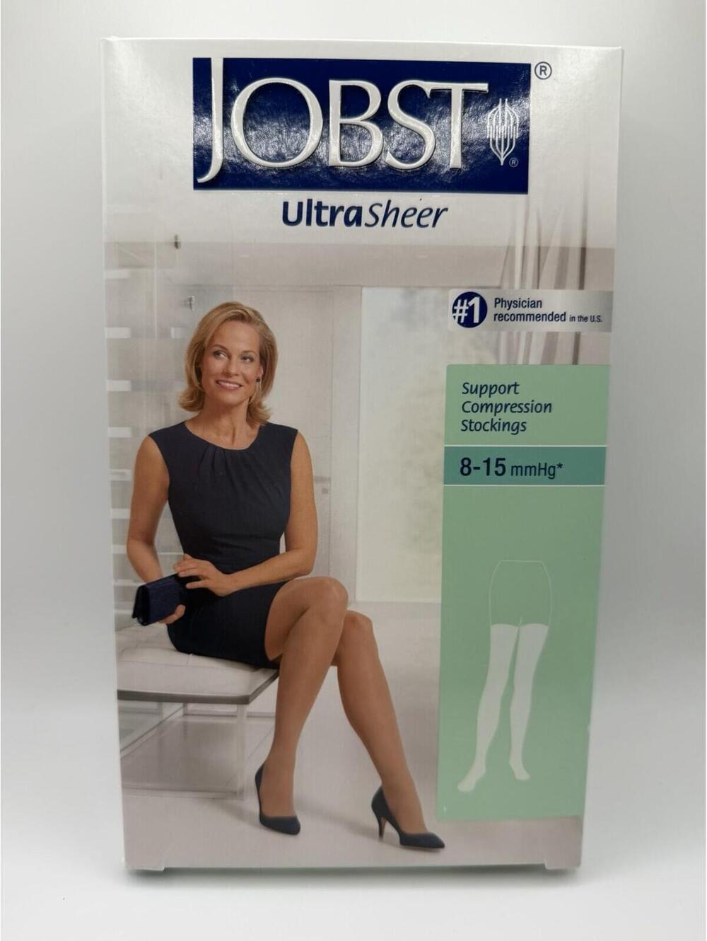 Jobst Ultra Sheer Support Compression Thigh Stockings 8-15mmHg Beige Large NIB￼￼